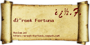 Érsek Fortuna névjegykártya